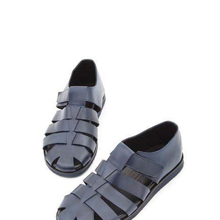 Tamer Tanca Erkek Hakiki Deri Lacivert Günlük Sandalet Tamer Tanca Erkek Hakiki Deri Lacivert Günlük Sandalet