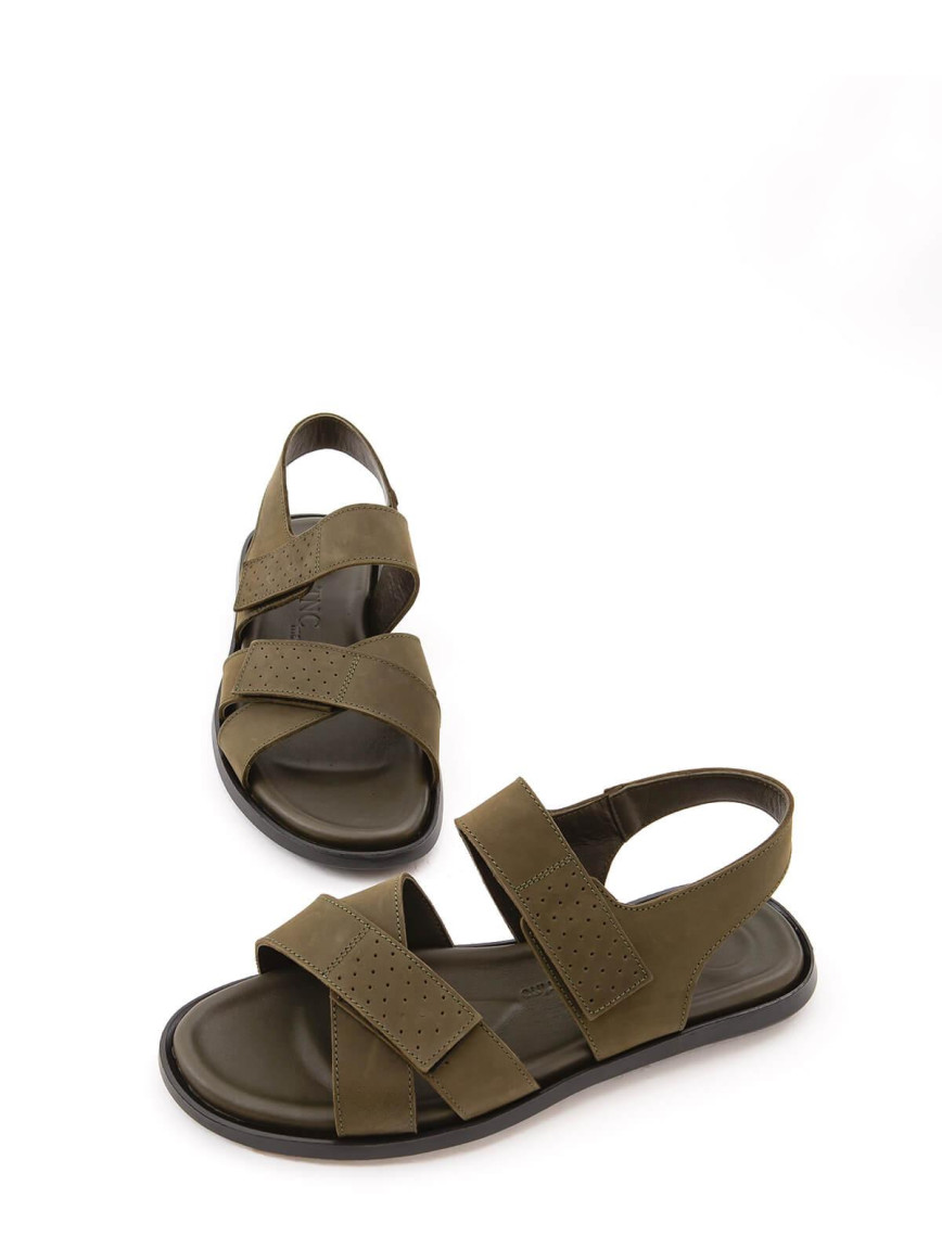 Tamer Tanca Erkek Hakiki Deri Kahverengi Günlük Sandalet