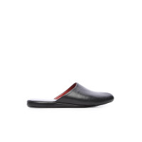 Tamer Tanca Erkek Hakiki Deri Siyah Deri Ev Terliği Terlik