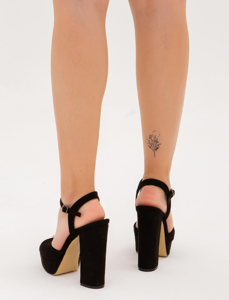 Tamer Tanca Kadın Vegan Siyah Süet Abiye Ayakkabı