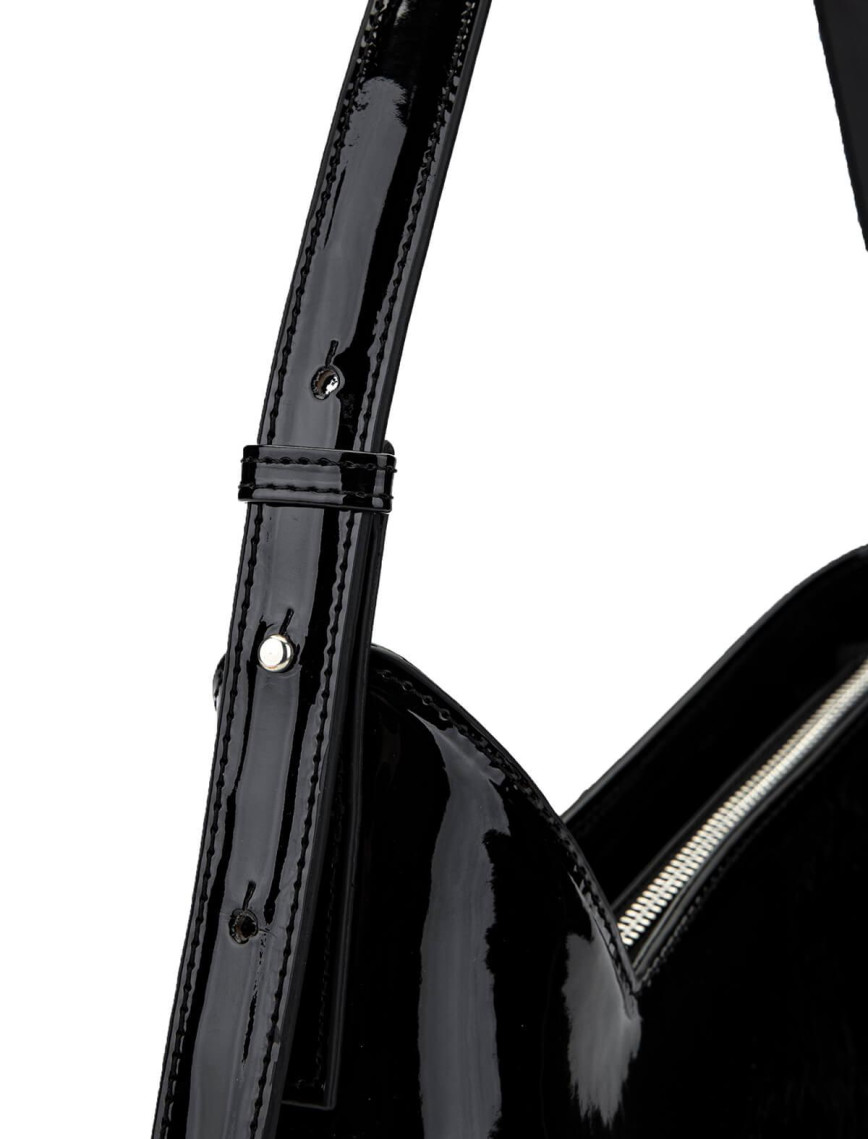 Tamer Tanca Kadın Vegan Siyah Rugan Omuz Çanta Tamer Tanca Kadın Vegan Siyah Rugan Omuz Çanta