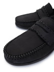 Tamer Tanca Erkek Hakiki Deri Siyah Nubuk Loafer Ayakkabı