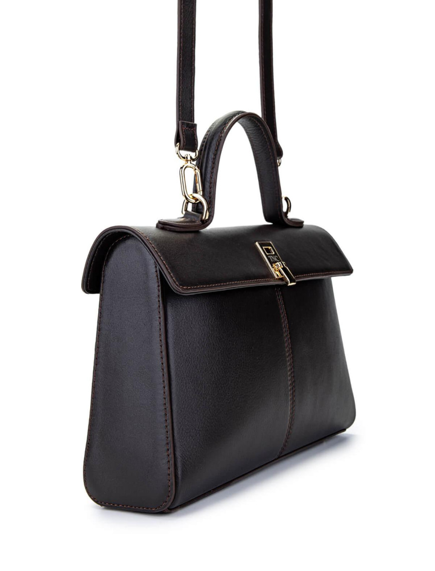 Tamer Tanca Kadın Hakiki Deri Kahverengi El Çantası