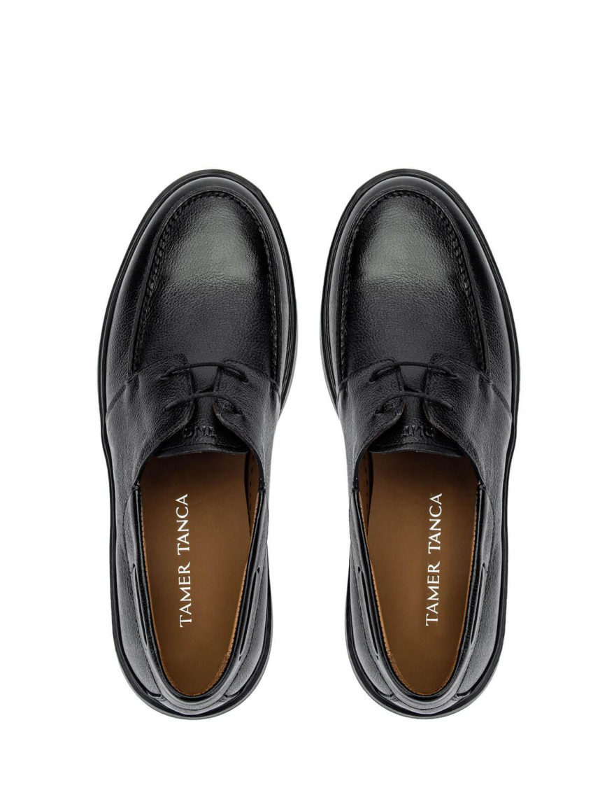 Tamer Tanca Erkek Hakiki Deri Siyah Deri Casual Ayakkabı Tamer Tanca Erkek Hakiki Deri Siyah Deri Casual Ayakkabı
