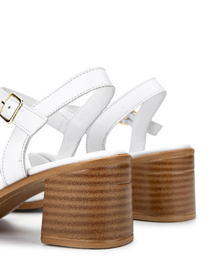 Tamer Tanca Kadın Hakiki Deri Beyaz Topuklu Sandalet Tamer Tanca Kadın Hakiki Deri Beyaz Topuklu Sandalet