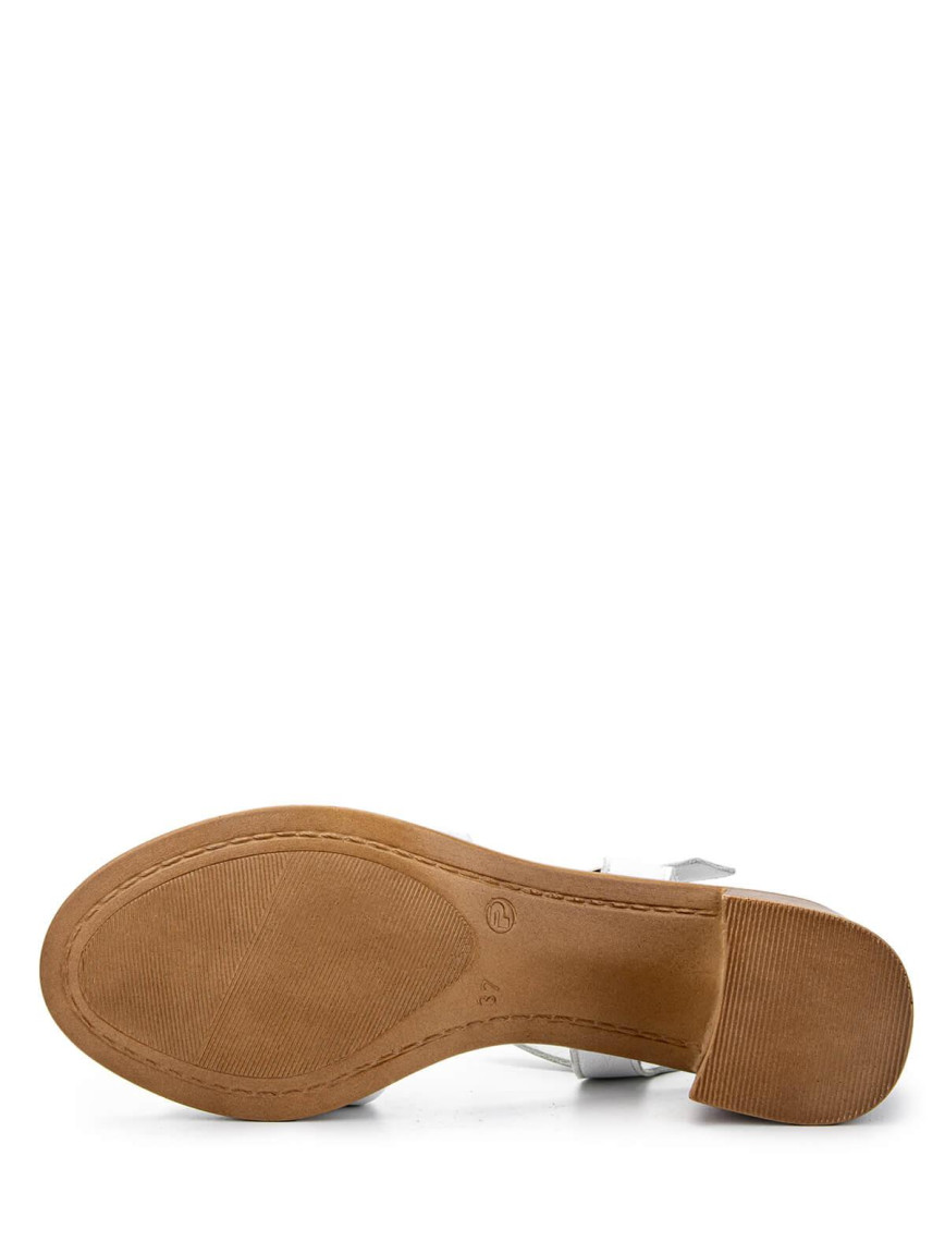 Tamer Tanca Kadın Hakiki Deri Beyaz Topuklu Sandalet Tamer Tanca Kadın Hakiki Deri Beyaz Topuklu Sandalet