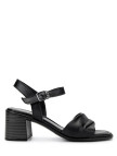 Tamer Tanca Kadın Hakiki Deri Siyah Deri Topuklu Sandalet Tamer Tanca Kadın Hakiki Deri Siyah Deri Topuklu Sandalet