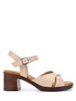 Tamer Tanca Kadın Hakiki Deri Bej Topuklu Sandalet Tamer Tanca Kadın Hakiki Deri Bej Topuklu Sandalet