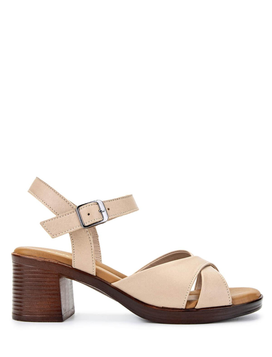 Tamer Tanca Kadın Hakiki Deri Bej Topuklu Sandalet Tamer Tanca Kadın Hakiki Deri Bej Topuklu Sandalet