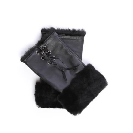 Tamer Tanca Kadın Kuzu Kürk Siyah Eldiven ELDIVEN Tamer Tanca Kadın Kuzu Kürk Siyah Eldiven ELDIVEN