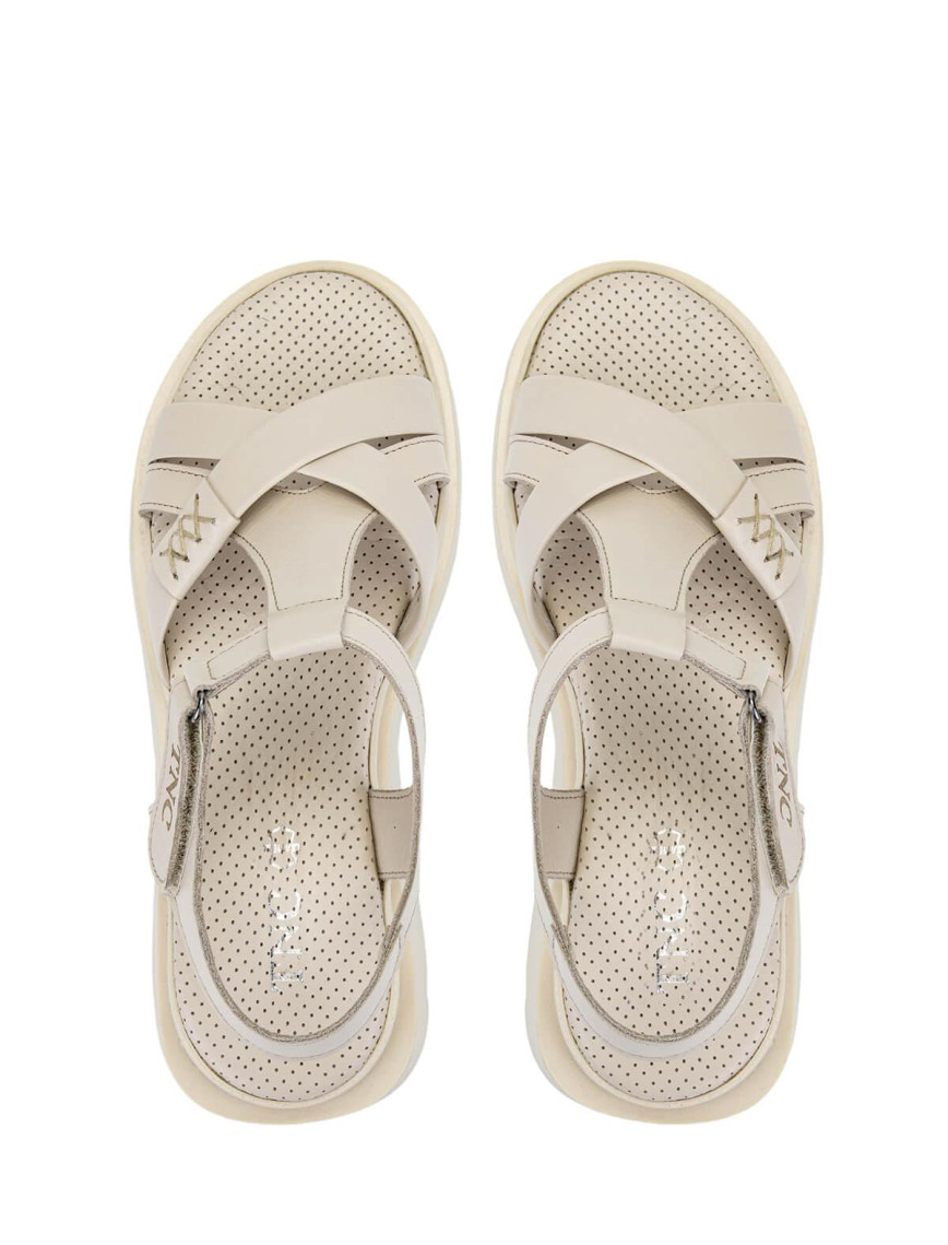 Tamer Tanca Kadın Hakiki Deri Bej Düz Sandalet