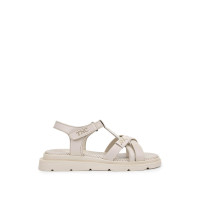 Tamer Tanca Kadın Hakiki Deri Bej Düz Sandalet