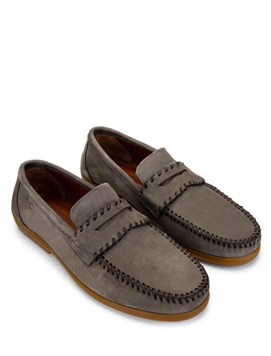 Tamer Tanca Erkek Hakiki Deri Vizon Nubuk Loafer Ayakkabı