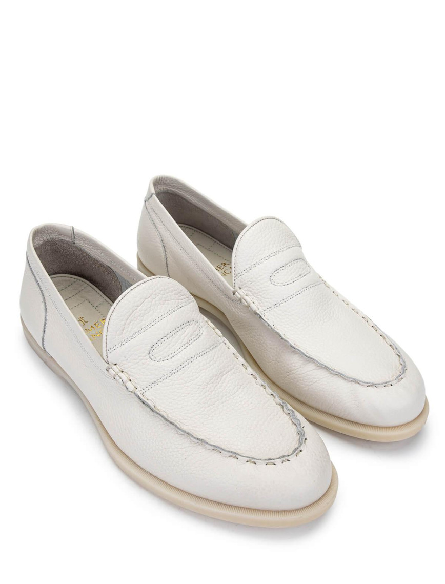 Tamer Tanca Erkek Hakiki Deri Fildişi Loafer Ayakkabı Tamer Tanca Erkek Hakiki Deri Fildişi Loafer Ayakkabı