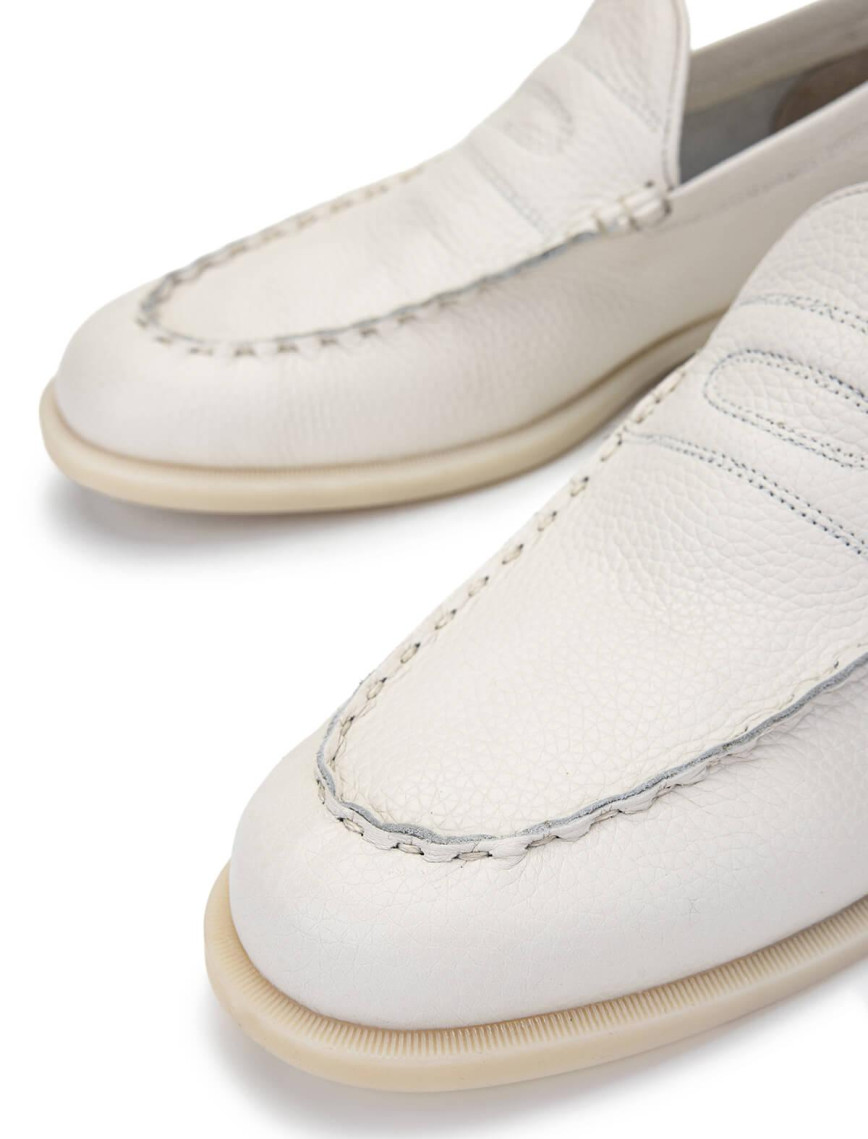 Tamer Tanca Erkek Hakiki Deri Fildişi Loafer Ayakkabı Tamer Tanca Erkek Hakiki Deri Fildişi Loafer Ayakkabı