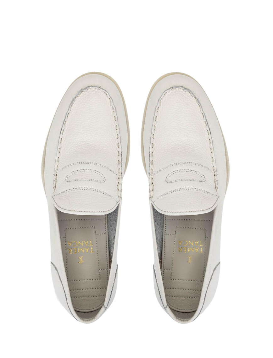 Tamer Tanca Erkek Hakiki Deri Fildişi Loafer Ayakkabı Tamer Tanca Erkek Hakiki Deri Fildişi Loafer Ayakkabı