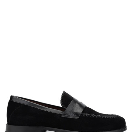 Tamer Tanca Erkek Hakiki Deri Siyah Süet Klasik Ayakkabı