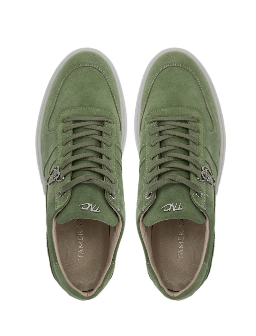 Tamer Tanca Erkek Hakiki Deri Yeşil Sneakers & Spor Ayakkabı