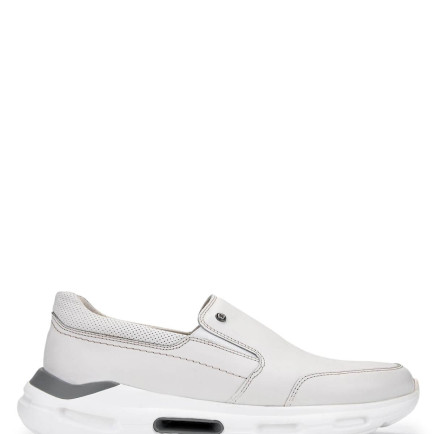 Tamer Tanca Erkek Hakiki Deri Beyaz Casual Ayakkabı