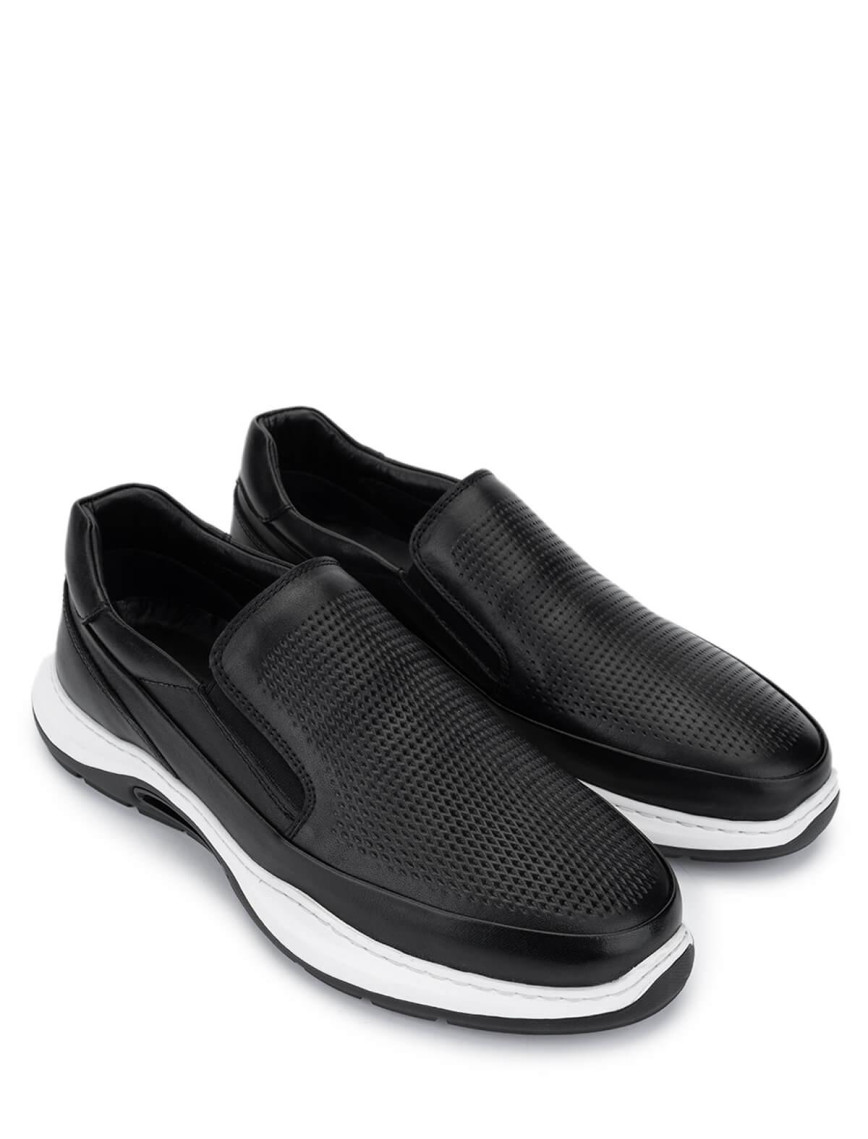 Tamer Tanca Erkek Hakiki Deri Siyah Deri Casual Ayakkabı Tamer Tanca Erkek Hakiki Deri Siyah Deri Casual Ayakkabı