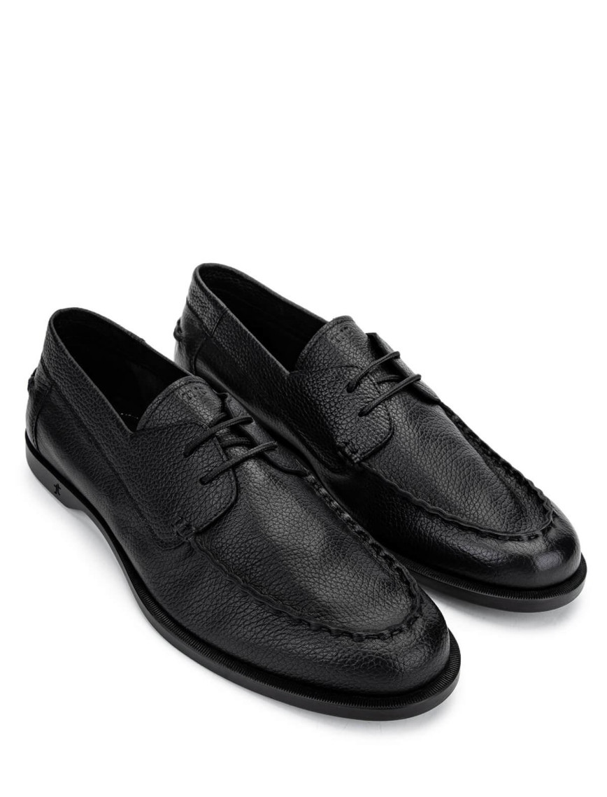 Tamer Tanca Erkek Hakiki Deri Siyah Floter Casual Ayakkabı Tamer Tanca Erkek Hakiki Deri Siyah Floter Casual Ayakkabı