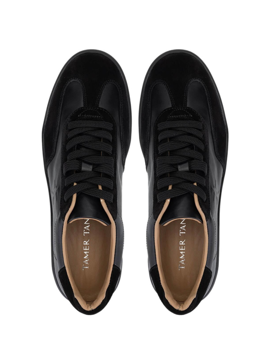 Tamer Tanca Erkek Hakiki Deri Siyah Sneakers & Spor Ayakkabı