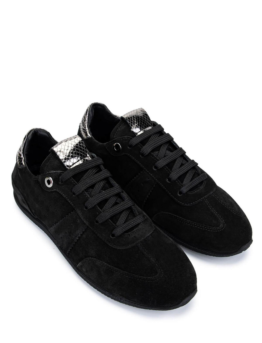 Tamer Tanca Kadın Hakiki Deri Siyah Süet Sneakers & Spor Ayakkabı