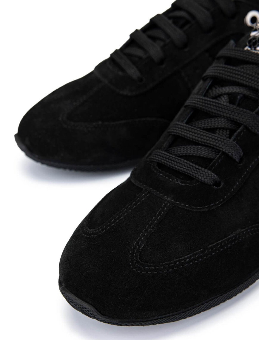 Tamer Tanca Kadın Hakiki Deri Siyah Süet Sneakers & Spor Ayakkabı