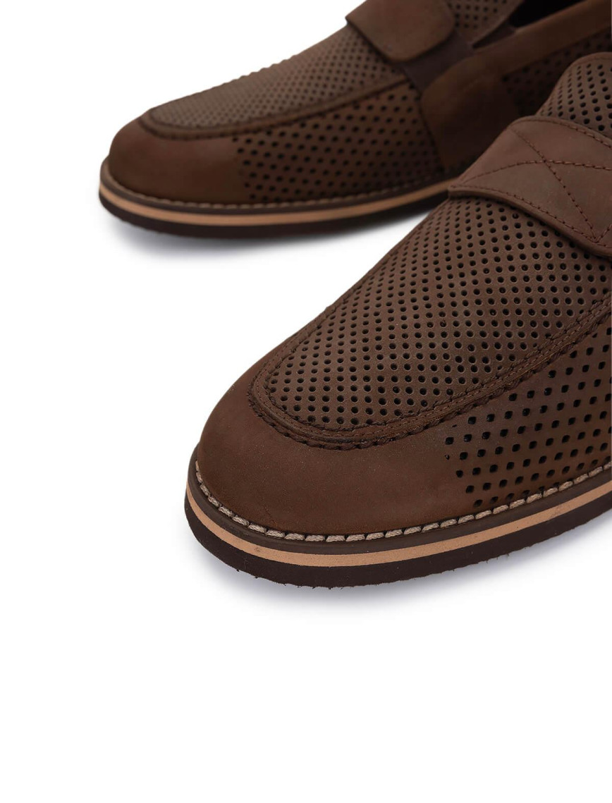 Tamer Tanca Erkek Hakiki Deri Kahverengi Nubuk Loafer Ayakkabı Tamer Tanca Erkek Hakiki Deri Kahverengi Nubuk Loafer Ayakkabı