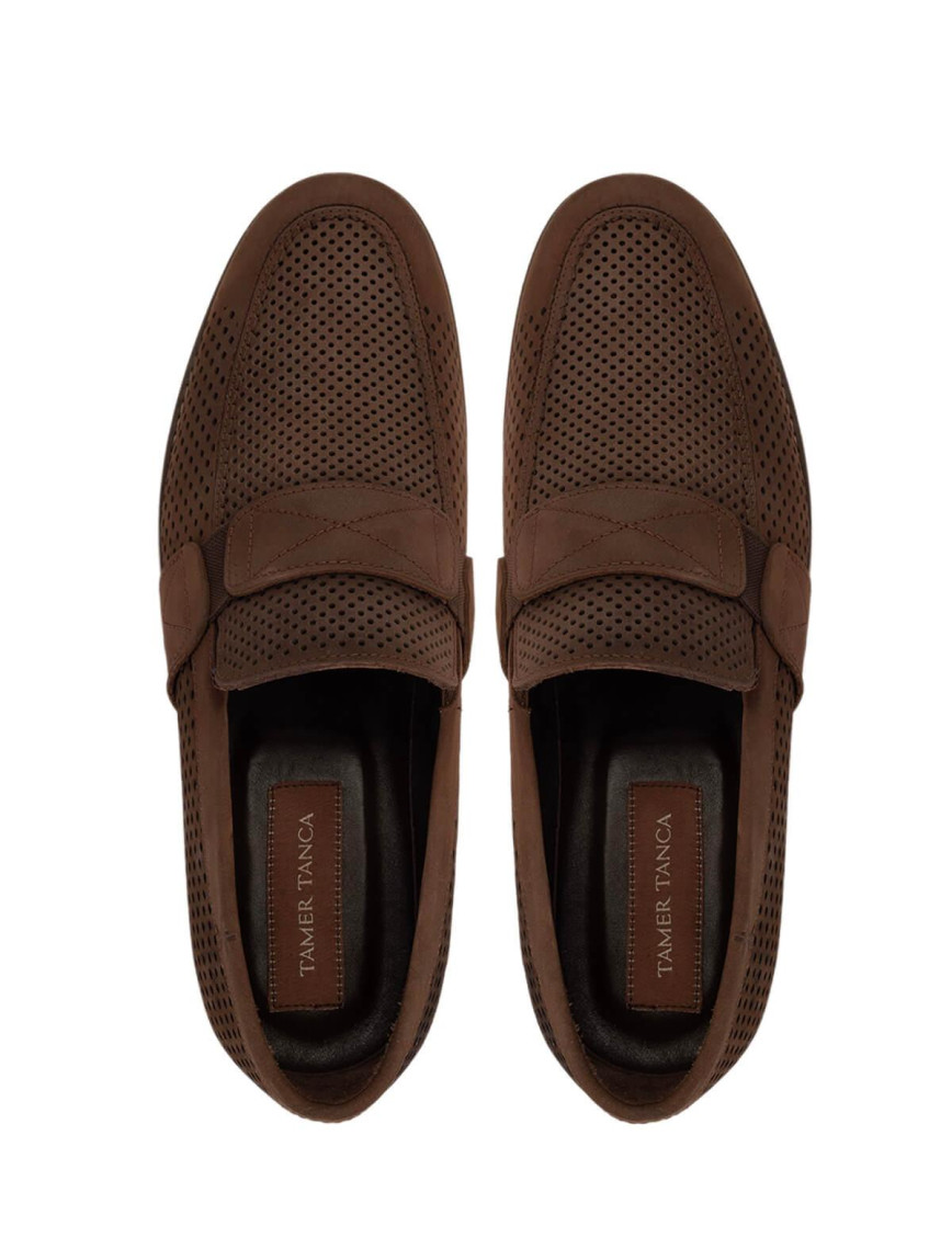 Tamer Tanca Erkek Hakiki Deri Kahverengi Nubuk Loafer Ayakkabı Tamer Tanca Erkek Hakiki Deri Kahverengi Nubuk Loafer Ayakkabı