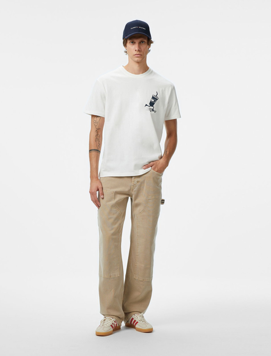 Tommy Hilfiger Back Logo Erkek Beyaz T-Shirt Tommy Hilfiger Back Logo Erkek Beyaz T-Shirt