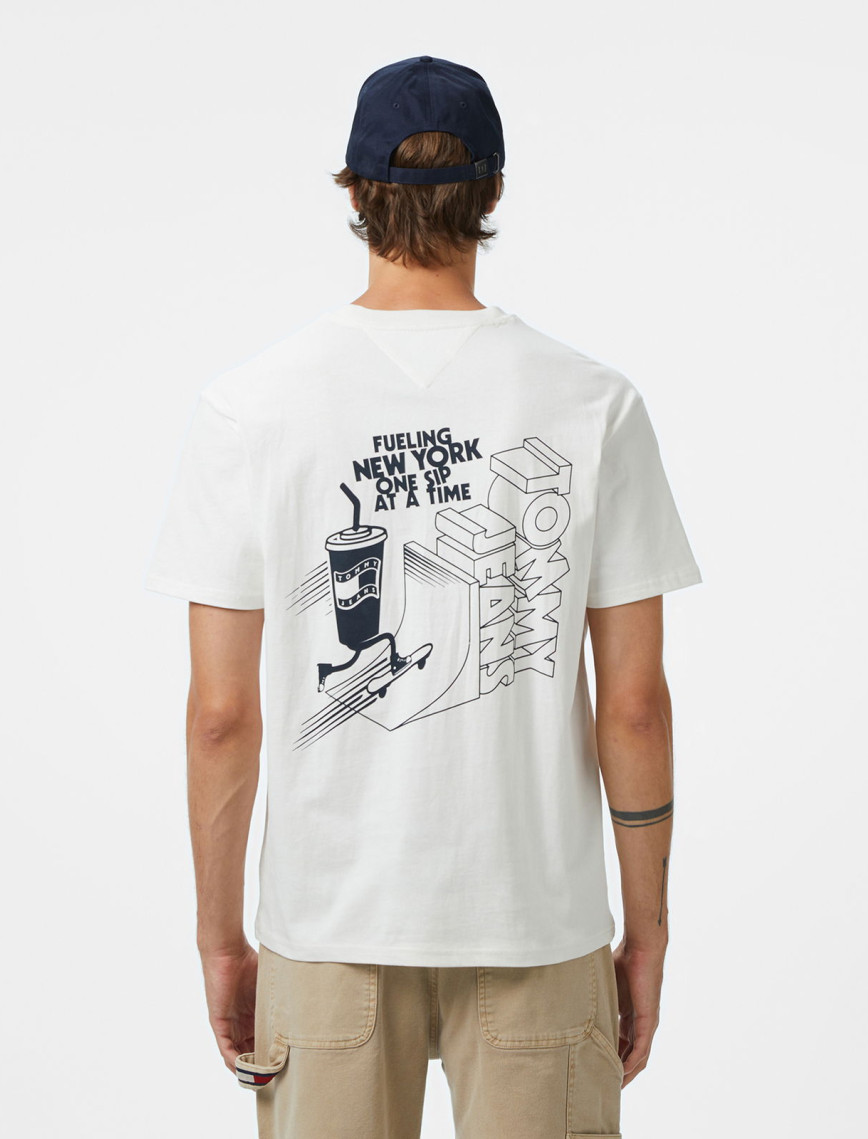 Tommy Hilfiger Back Logo Erkek Beyaz T-Shirt Tommy Hilfiger Back Logo Erkek Beyaz T-Shirt