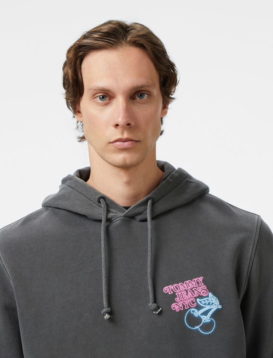 Tommy Hilfiger Back Logo Erkek Gri Sweatshirt