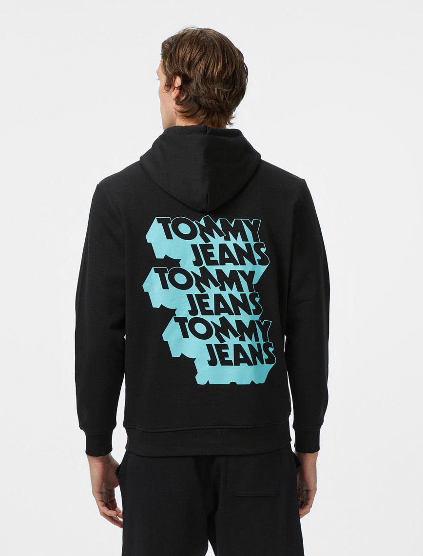 Tommy Jeans Badge Logo Erkek Siyah Sweatshirt Tommy Jeans Badge Logo Erkek Siyah Sweatshirt