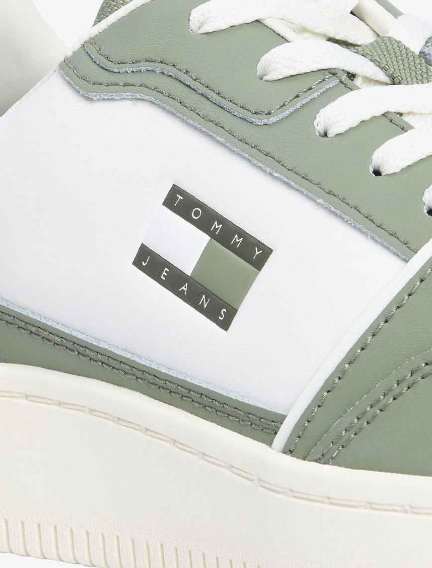 Tommy Jeans Retro Basket Erkek Yeşil Spor Ayakkabı Tommy Jeans Retro Basket Erkek Yeşil Spor Ayakkabı