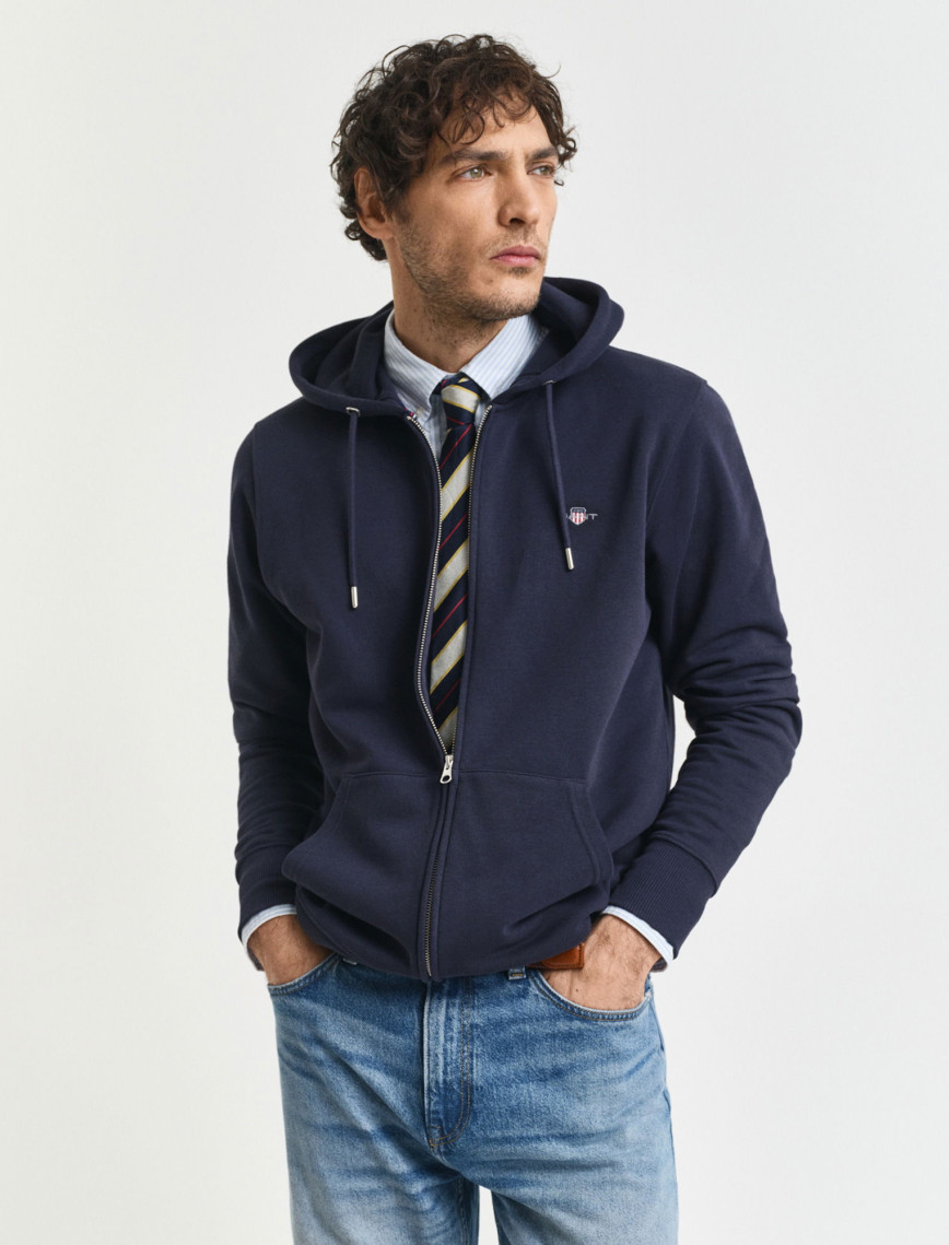GANT Erkek Lacivert Regular Fit Fermuarlı Sweatshirt GANT Erkek Lacivert Regular Fit Fermuarlı Sweatshirt