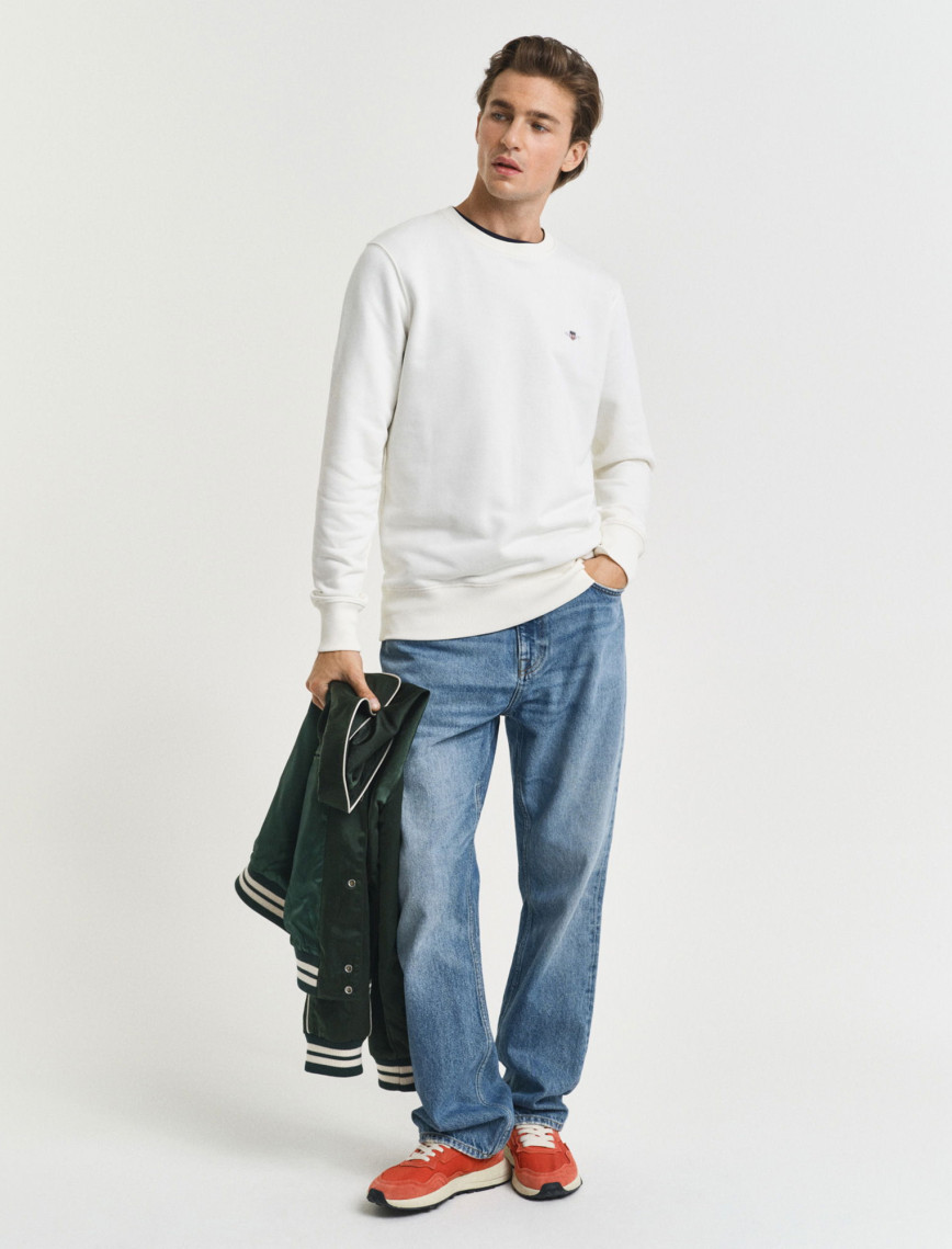 GANT Erkek Krem Regular Fit Bisiklet Yaka Sweatshirt GANT Erkek Krem Regular Fit Bisiklet Yaka Sweatshirt