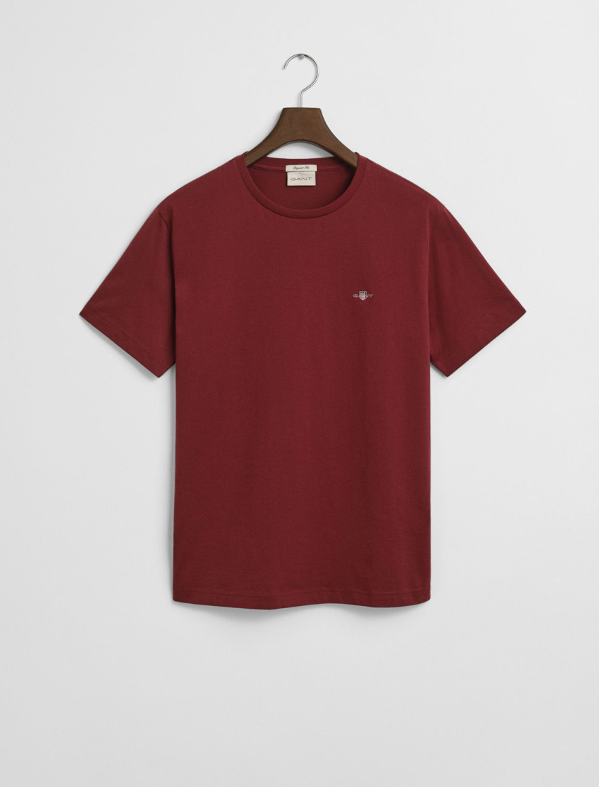 GANT Erkek Bordo Regular Fit Bisiklet Yaka T-Shirt