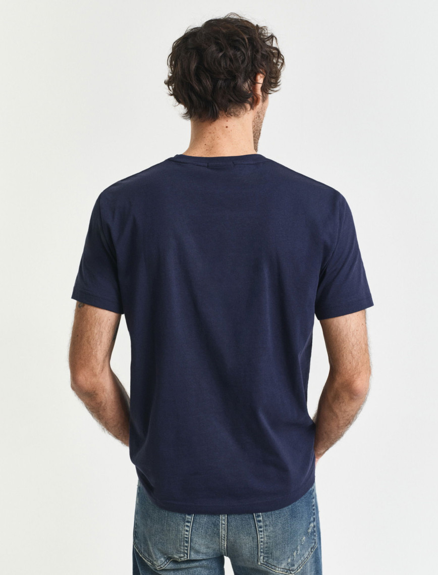 GANT Erkek Lacivert Regular Fit Bisiklet Yaka T-Shirt GANT Erkek Lacivert Regular Fit Bisiklet Yaka T-Shirt