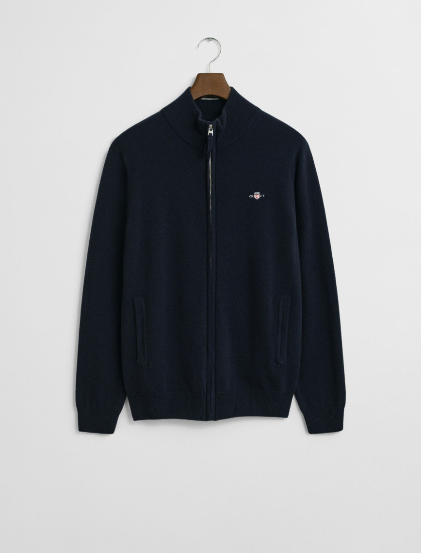 GANT Erkek Lacivert Regular Fit Yün Hırka GANT Erkek Lacivert Regular Fit Yün Hırka