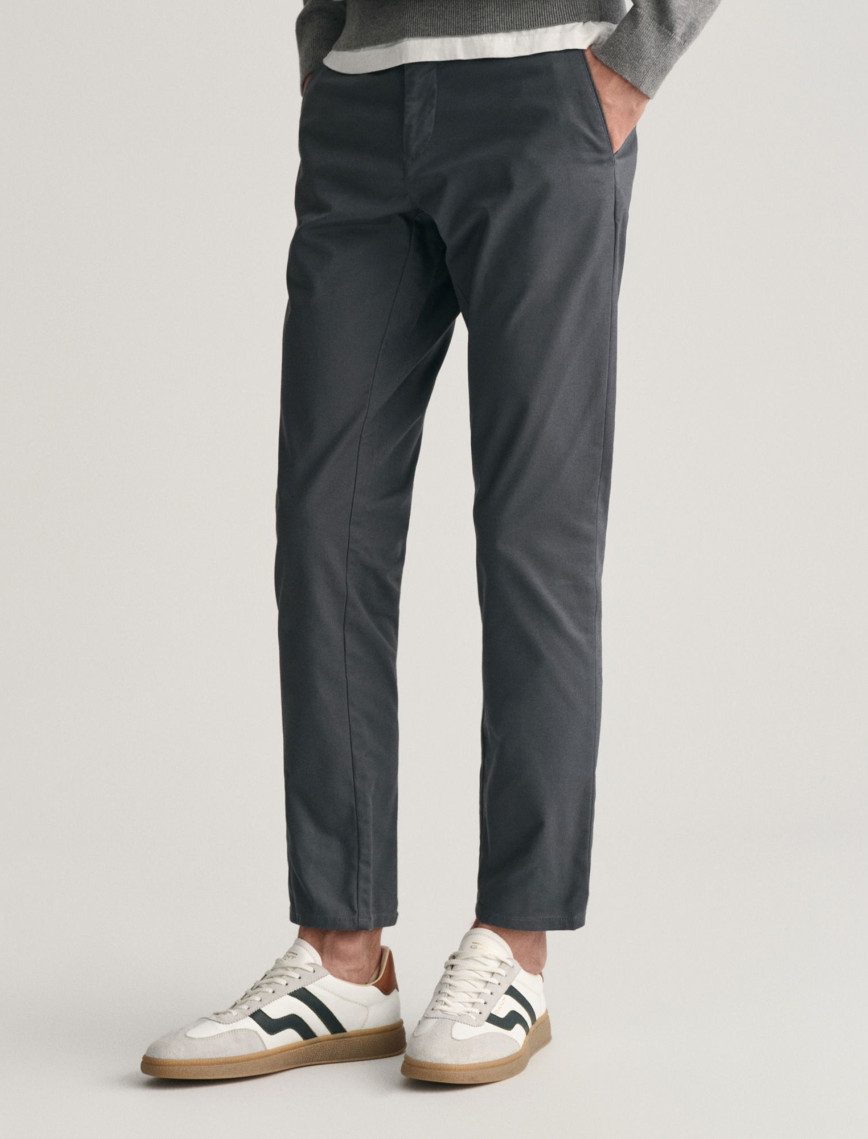 GANT Erkek Gri Slim Fit Chino Pantolon GANT Erkek Gri Slim Fit Chino Pantolon