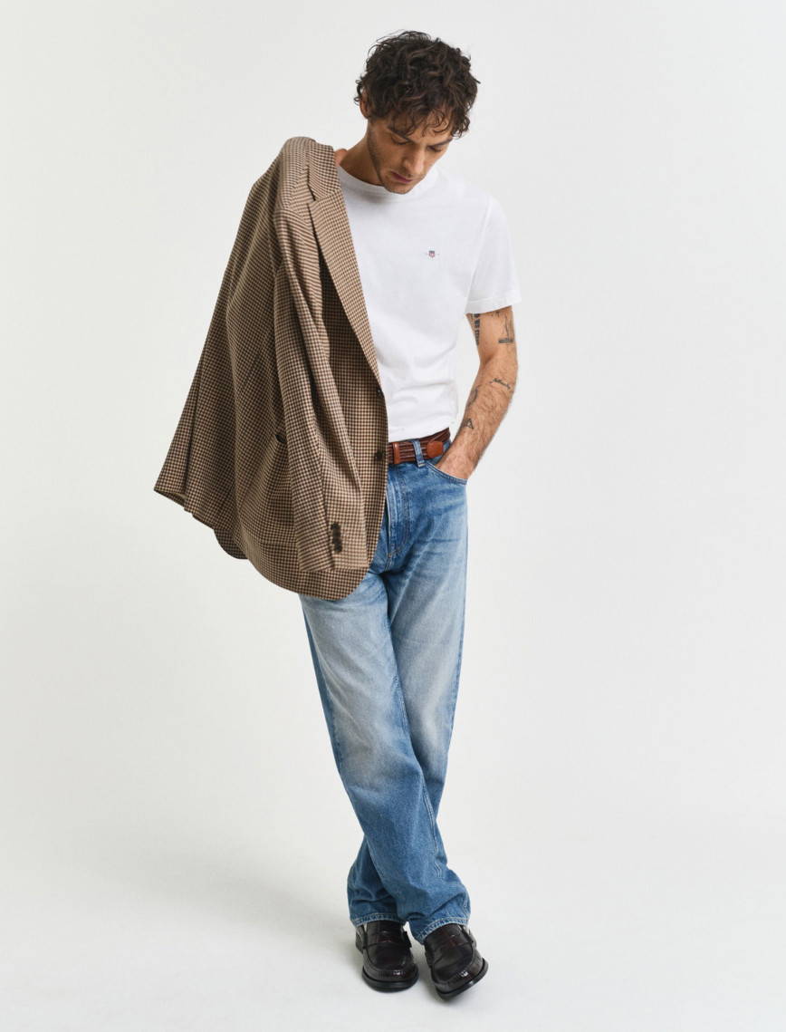 GANT Erkek Beyaz Regular Fit Bisiklet Yaka T-Shirt GANT Erkek Beyaz Regular Fit Bisiklet Yaka T-Shirt