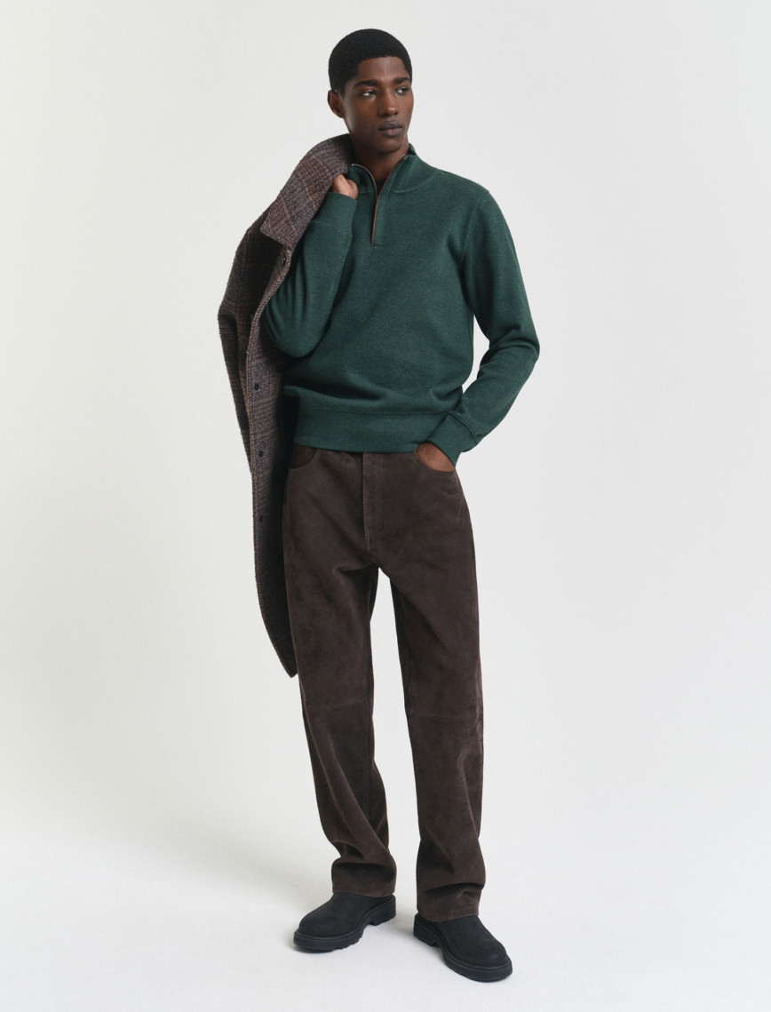 GANT Erkek Yeşil Regular Fit Yarım Fermuarlı Sweatshirt GANT Erkek Yeşil Regular Fit Yarım Fermuarlı Sweatshirt