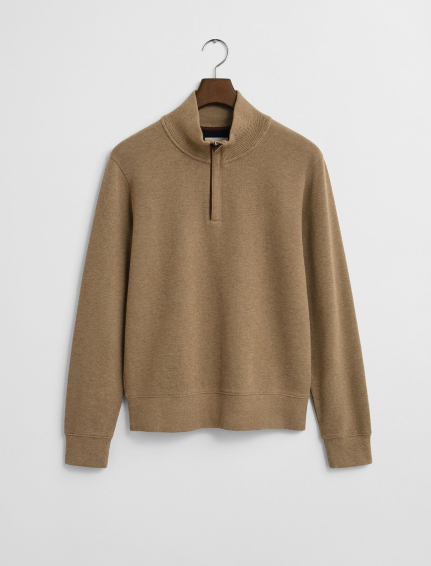 GANT Erkek Bej Regular Fit Yarım Fermuarlı Sweatshirt GANT Erkek Bej Regular Fit Yarım Fermuarlı Sweatshirt