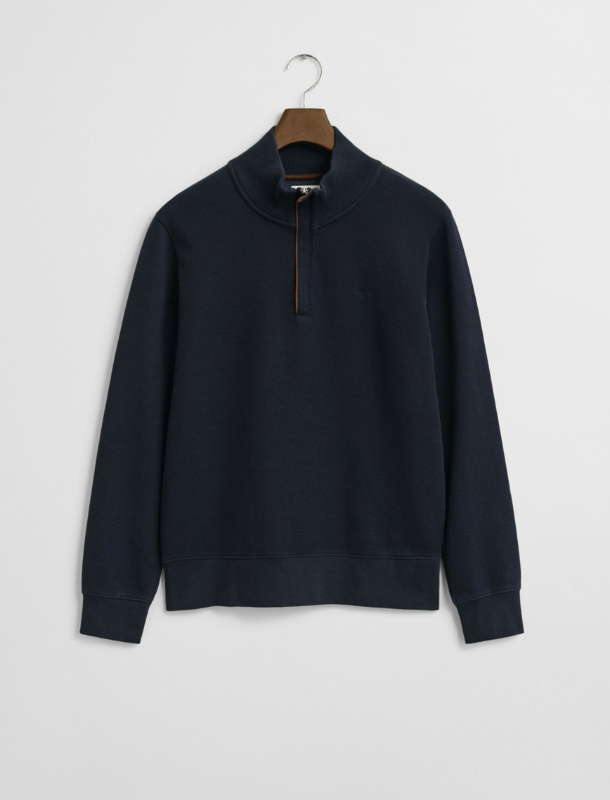 GANT Erkek Lacivert Regular Fit Yarım Fermuarlı Sweatshirt GANT Erkek Lacivert Regular Fit Yarım Fermuarlı Sweatshirt