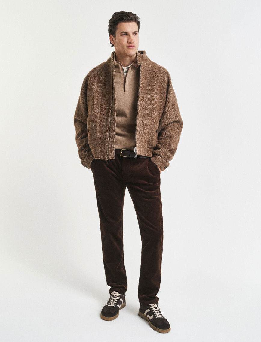 GANT Erkek Bej Regular Fit Yarım Fermuarlı Sweatshirt GANT Erkek Bej Regular Fit Yarım Fermuarlı Sweatshirt