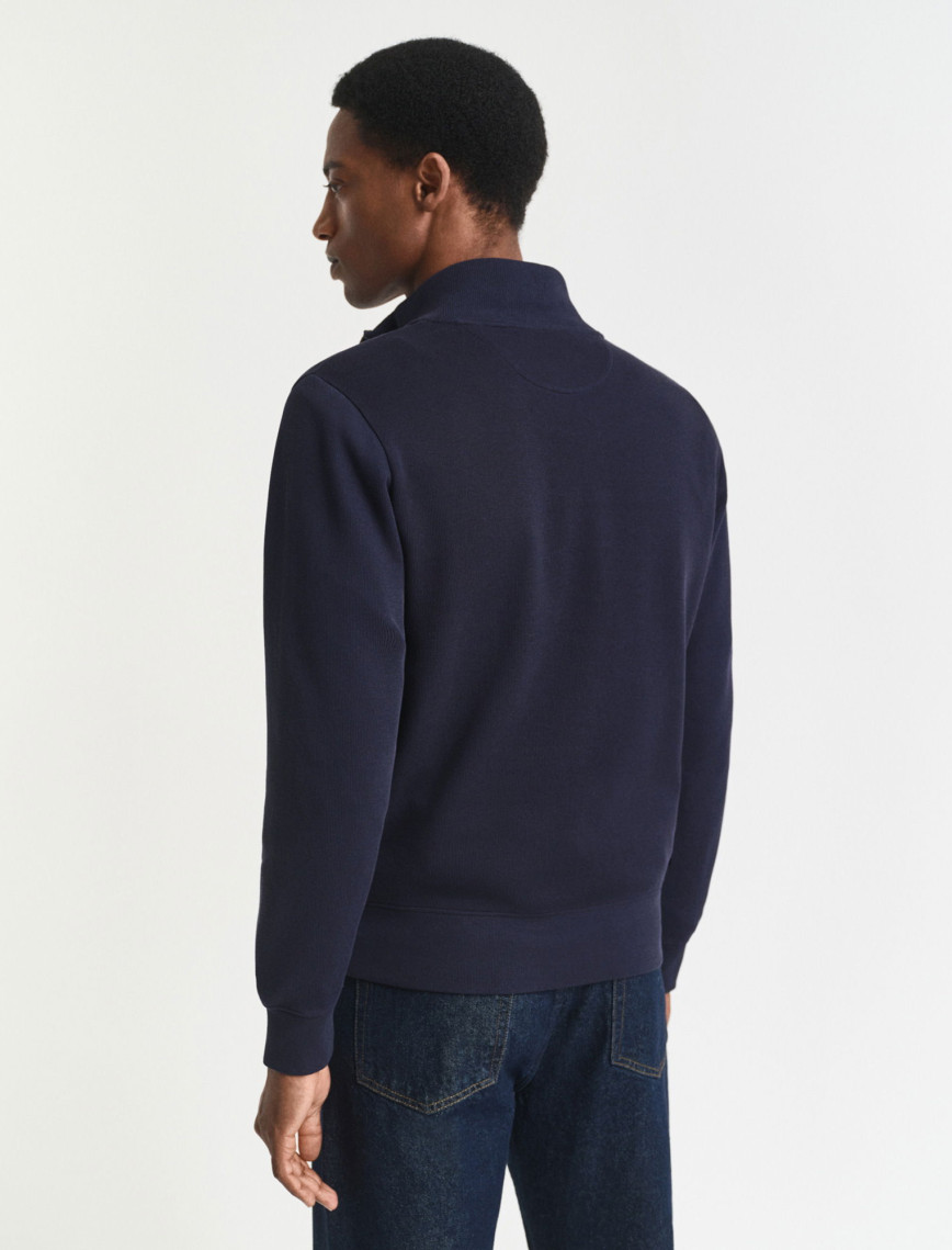 GANT Erkek Lacivert Regular Fit Yarım Fermuarlı Sweatshirt GANT Erkek Lacivert Regular Fit Yarım Fermuarlı Sweatshirt