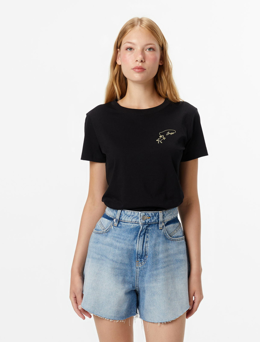 Boss Esogo Kadın Siyah T-Shirt Boss Esogo Kadın Siyah T-Shirt