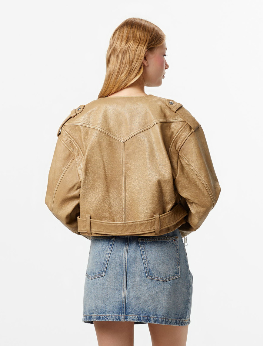 Boss Sadora Kadın Bakır Deri Ceket Boss Sadora Kadın Bakır Deri Ceket