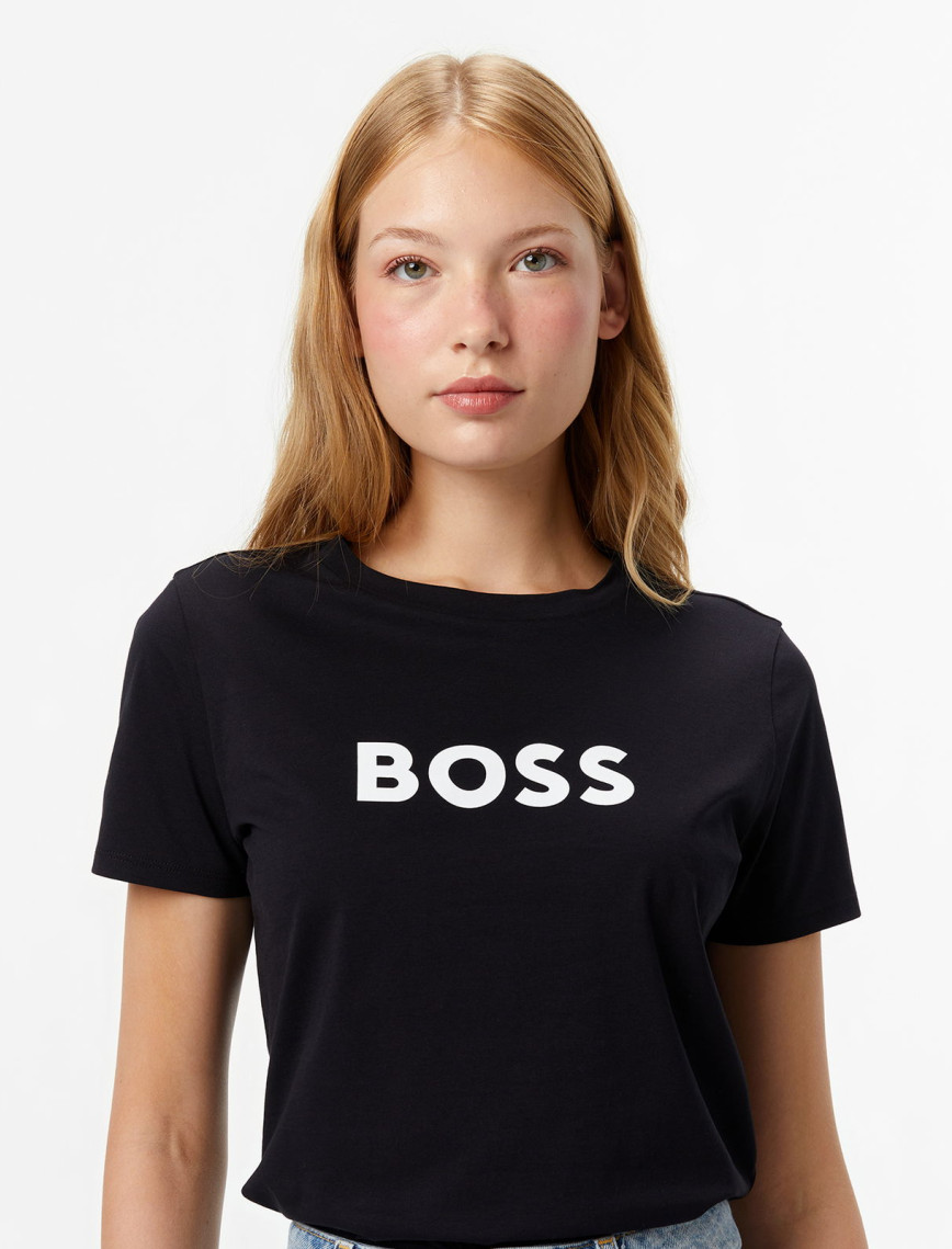 Boss Elogo Kadın Siyah T-Shirt